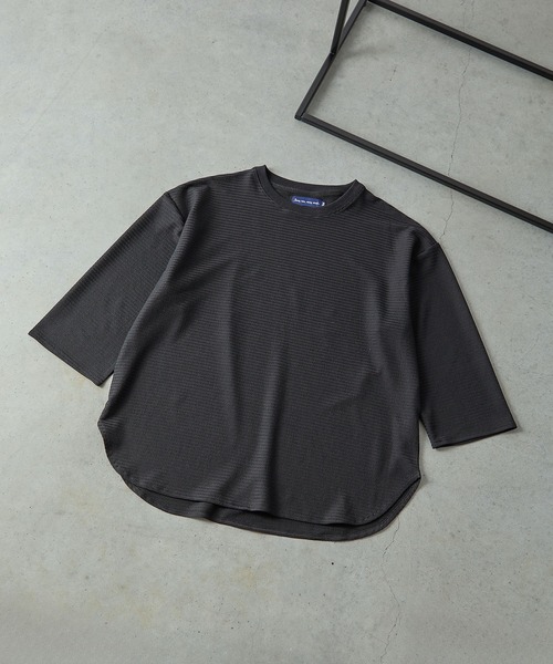 JUGLANS(ユグランス)の「【many men, many minds.】ハンパ袖クルーTEE/クルーネックTシャツ(Tシャツ/カットソー・メンズ・ベージュ/ブラック/グリーン/ホワイト・XL/L/M)」の2枚目の写真