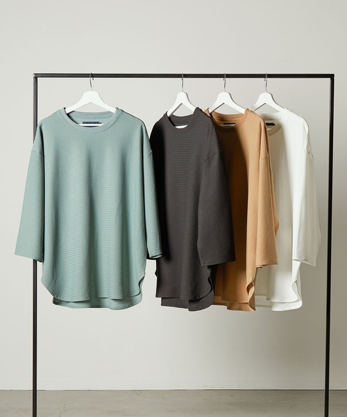 JUGLANS(ユグランス)の「【many men, many minds.】ハンパ袖クルーTEE/クルーネックTシャツ(Tシャツ/カットソー・メンズ・ベージュ/ブラック/グリーン/ホワイト・XL/L/M)」の6枚目の写真