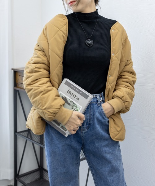 Miniministore(ミニミニストア)の「リブニットトップス きれいめ ハイネック(ニット/セーター・レディース・アイボリー/ブラック/ホワイト/モカ・FREE)」の5枚目の写真