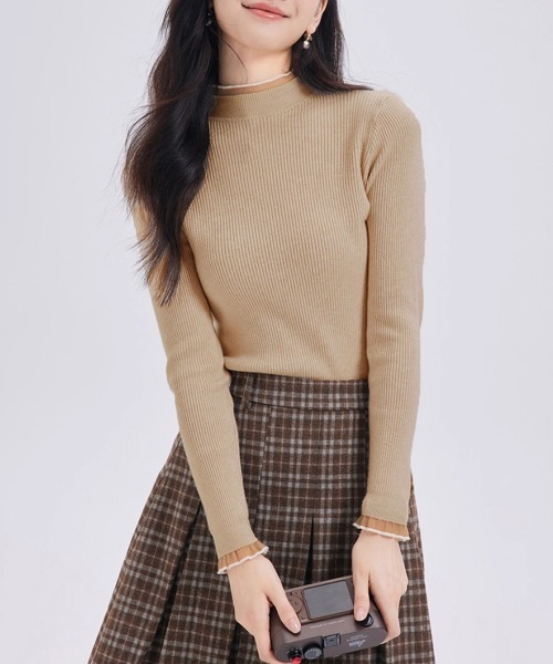 Miniministore(ミニミニストア)の「リブニットトップス きれいめ ハイネック(ニット/セーター・レディース・アイボリー/ブラック/ホワイト/モカ・FREE)」の19枚目の写真