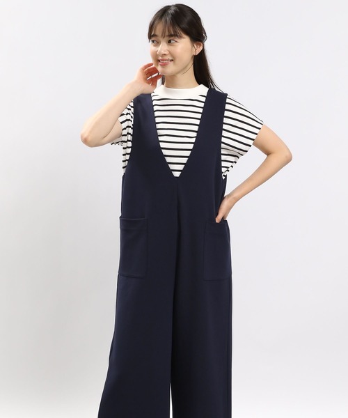 maaaaa.☆ 美品☆ CINOH オールインワン　ネイビー ドレープオールインワン-short & regular | 小柄・低身長女性