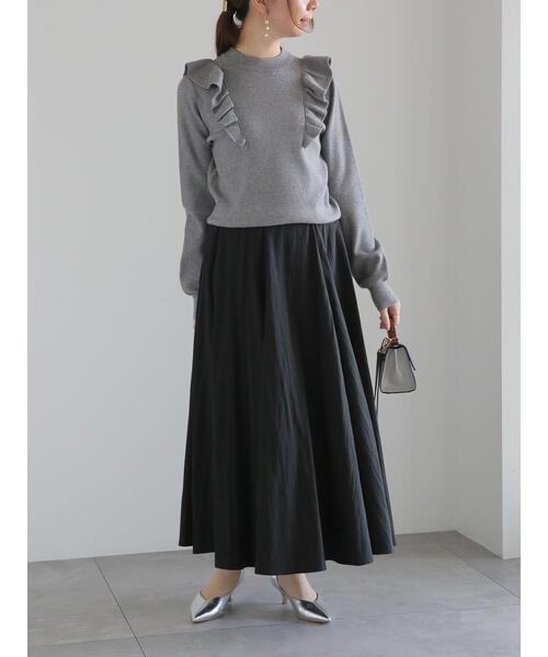 Te chichi（テチチ）の「フリルニット（ニット/セーター・レディース・オフホワイト/グレー/ブラック・F）」の7枚目の写真