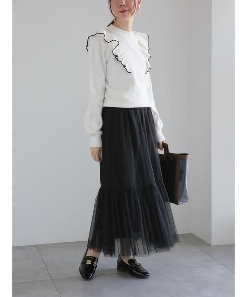 Te chichi（テチチ）の「フリルニット（ニット/セーター・レディース・オフホワイト/グレー/ブラック・F）」の16枚目の写真