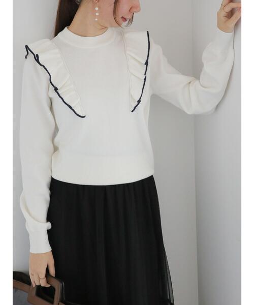 Te chichi（テチチ）の「フリルニット（ニット/セーター・レディース・オフホワイト/グレー/ブラック・F）」の11枚目の写真