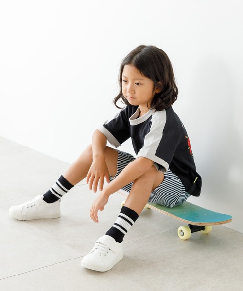 セール】スカジャン風半袖ラグランTシャツ□80～140cm（Tシャツ