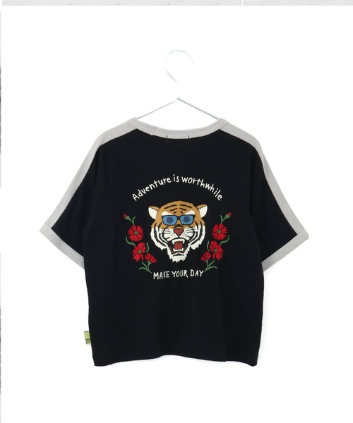 Unrelaxing Design 半袖 Tシャツ スカジャン風 ラグラン セール】スカジャン風半袖ラグランTシャツ□80～140cm（Tシャツ