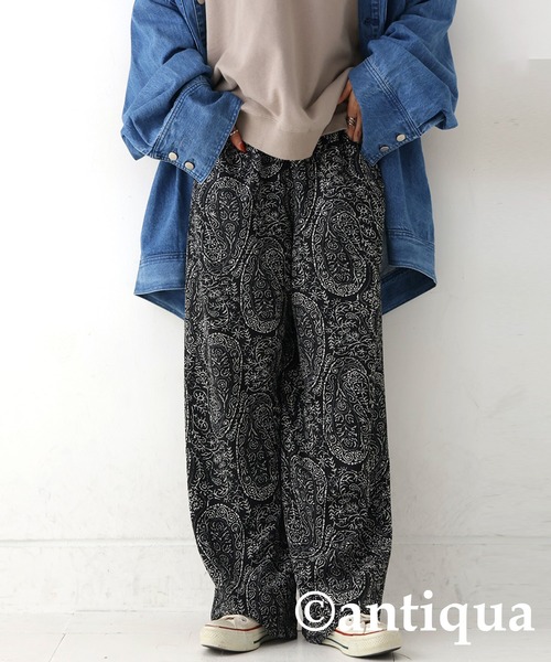 TICCA ネイビー ペイズリー柄 パンツ TICCA(ティッカ)のシルクプリントパンツ通販 | 集英社HAPPY PLUS