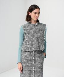 LANVIN en Bleu（ランバンオンブルー）の「ミックスツイード2WAYショートベスト（ベスト）」