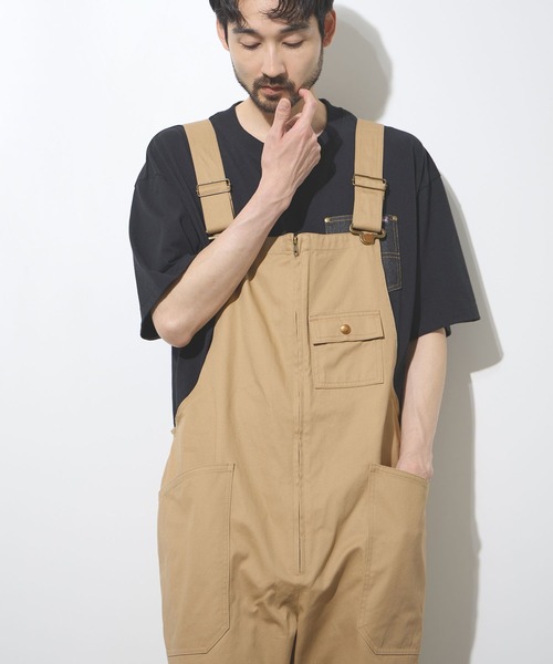 Dickies(ディッキーズ)の「【別注限定展開/新色入荷】Dickies ディッキーズ ジップオーバーオール ユニセックス/男女兼用(サロペット/オーバーオール・メンズ・キャメル/ベージュ/ブラック/カーキ/ワンウォッシュ/ライトブルー/ホワイト・S/M/L/XL)」の14枚目の写真