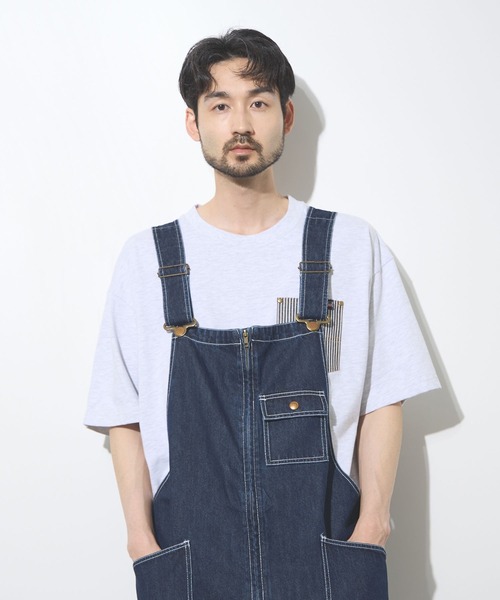 Dickies(ディッキーズ)の「【別注限定展開/新色入荷】Dickies ディッキーズ ジップオーバーオール ユニセックス/男女兼用(サロペット/オーバーオール・メンズ・キャメル/ベージュ/ブラック/カーキ/ワンウォッシュ/ライトブルー/ホワイト・S/M/L/XL)」の9枚目の写真
