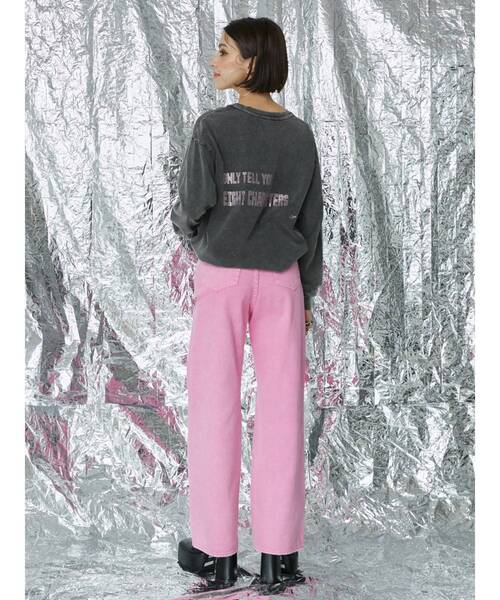 EVRIS（エヴリス）の「ラインストーングラフィックロンT（Tシャツ/カットソー・レディース・ブラック/グレー/ホワイト・FREE）」の6枚目の写真