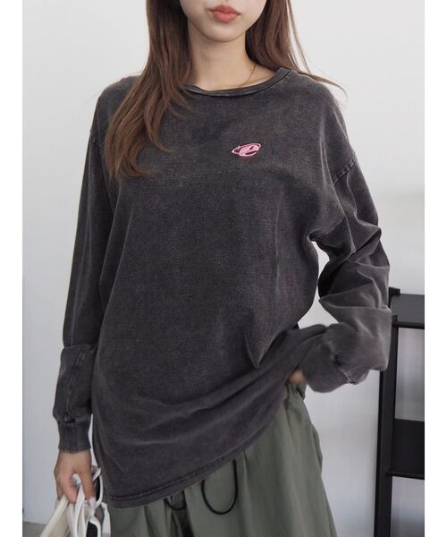 EVRIS（エヴリス）の「ラインストーングラフィックロンT（Tシャツ/カットソー・レディース・ブラック/グレー/ホワイト・FREE）」の16枚目の写真