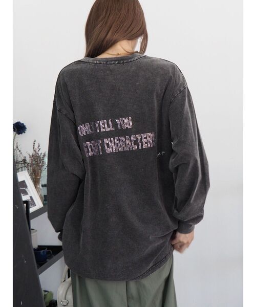 EVRIS（エヴリス）の「ラインストーングラフィックロンT（Tシャツ/カットソー・レディース・ブラック/グレー/ホワイト・FREE）」の17枚目の写真