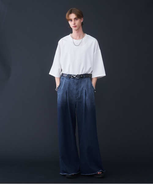 KUUUPY（クーピー）の「Gradation Cut-Off Denim Pants