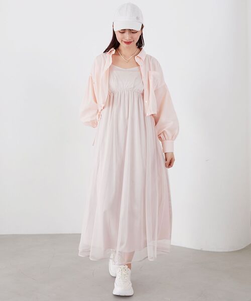 MAJESTIC LEGON（マジェスティックレゴン）の「裾ドロストショートシャツ（シャツ/ブラウス・レディース・グレー系その他/ブルー系その他2/ネイビー/ピンク/オフホワイト・MEDIUM）」の5枚目の写真