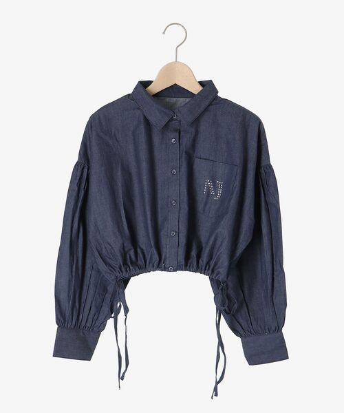 MAJESTIC LEGON（マジェスティックレゴン）の「裾ドロストショートシャツ（シャツ/ブラウス・レディース・グレー系その他/ブルー系その他2/ネイビー/ピンク/オフホワイト・MEDIUM）」の14枚目の写真