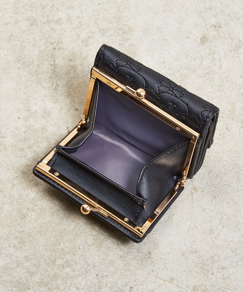 ねこ様、三つ折 SUNNY SIDE:ねこキルト 三つ折りがま口ミニ財布（財布）｜Sunny Side