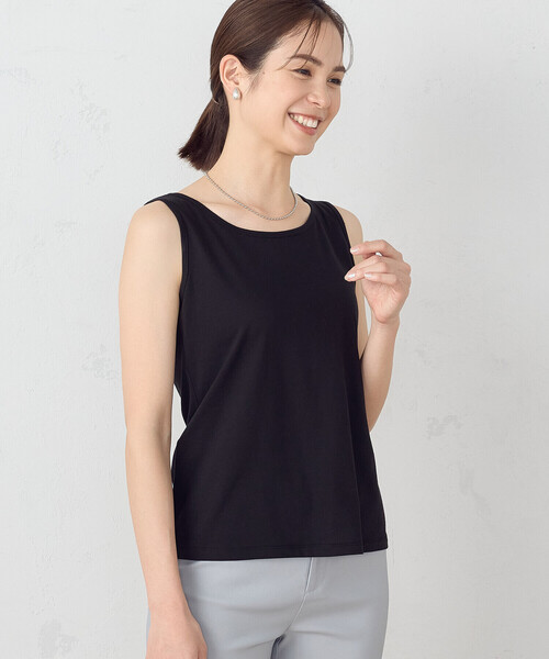COMME CA ISM（コムサイズム）の「【セットアイテム】 シアーブラウス ＋ タンクトップ（Tシャツ/カットソー・レディース・ブラック/カーキ/モカ・MEDIUM/LARGE）」の7枚目の写真