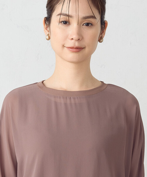 COMME CA ISM（コムサイズム）の「【セットアイテム】 シアーブラウス ＋ タンクトップ（Tシャツ/カットソー・レディース・ブラック/カーキ/モカ・MEDIUM/LARGE）」の19枚目の写真