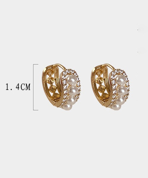 LA VORAGINE(ラ ヴォラジネ)の「アレルギー対応エコパールジルコンピアス(ピアス(両耳用)・レディース・ゴールド/ピンクゴールド・FREE)」の3枚目の写真