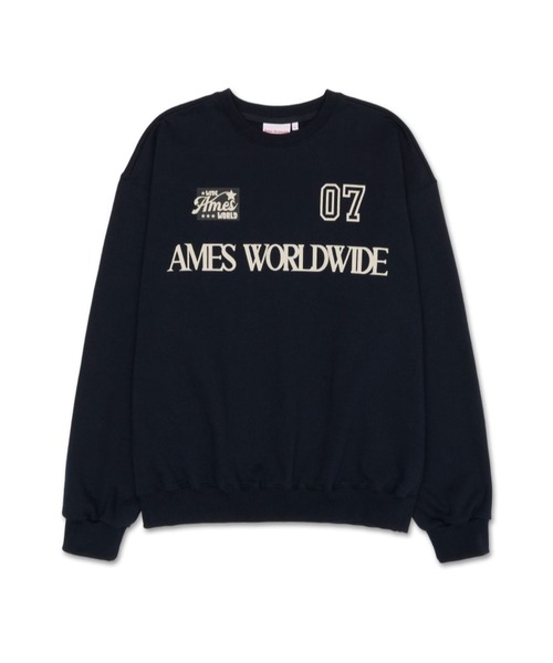 AMESWORLDWIDE(アメスワールドワイド)の「【UNISEX】AMES WORLDWIDE/07メッセージ プルオーバー(ウラケ)2111580(スウェット・レディース・ネイビー/ナチュラル・LARGE/MEDIUM/SMALL)」の8枚目の写真