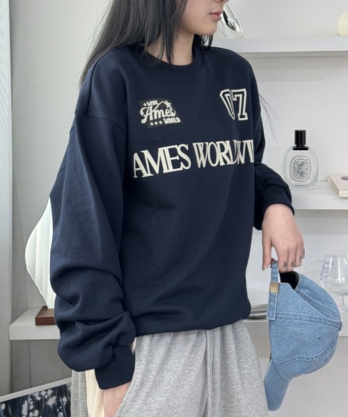 AMESWORLDWIDE(アメスワールドワイド)の「【UNISEX】AMES WORLDWIDE/07メッセージ プルオーバー(ウラケ)2111580(スウェット・レディース・ネイビー/ナチュラル・LARGE/MEDIUM/SMALL)」の14枚目の写真