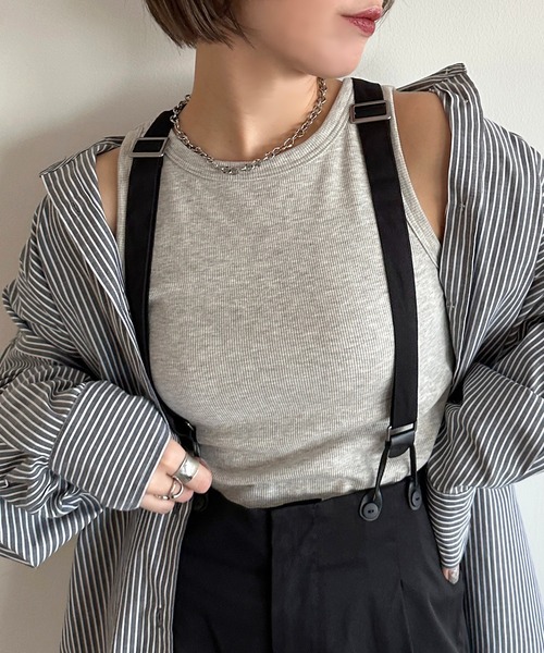 apres jour mignon(アプレジュールミニョン)の「カップ付きアメスリタンク【ZOZOTOWN限定アイテム】(タンクトップ・レディース・杢グレー/アイボリー/ブラック・フリー/X-LARGE)」の3枚目の写真