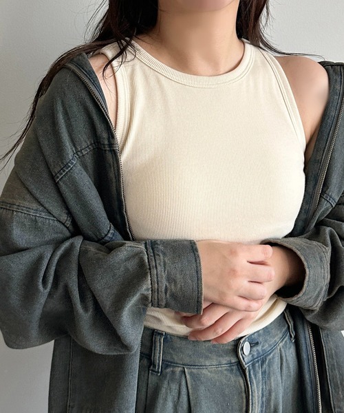 apres jour mignon(アプレジュールミニョン)の「カップ付きアメスリタンク【ZOZOTOWN限定アイテム】(タンクトップ・レディース・杢グレー/アイボリー/ブラック・フリー/X-LARGE)」の6枚目の写真