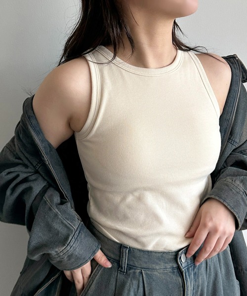 apres jour mignon(アプレジュールミニョン)の「カップ付きアメスリタンク【ZOZOTOWN限定アイテム】(タンクトップ・レディース・杢グレー/アイボリー/ブラック・フリー/X-LARGE)」の7枚目の写真