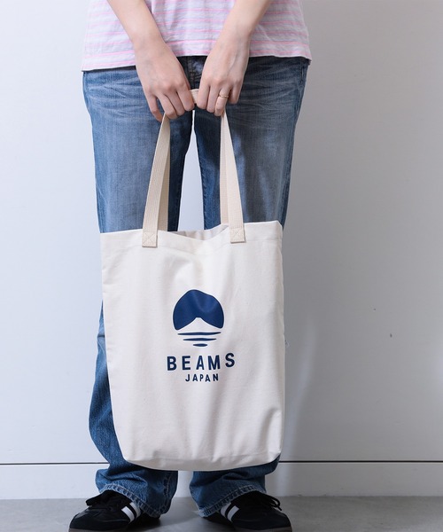 BEAMS JAPAN（ビームス　ジャパン）の「【別注】evergreen works × BEAMS JAPAN / ビームス ジャパン ロゴ トートバッグ（トートバッグ・メンズ・ブラック系その他4/オレンジ/インディゴブルー・ONE SIZE）」の2枚目の写真