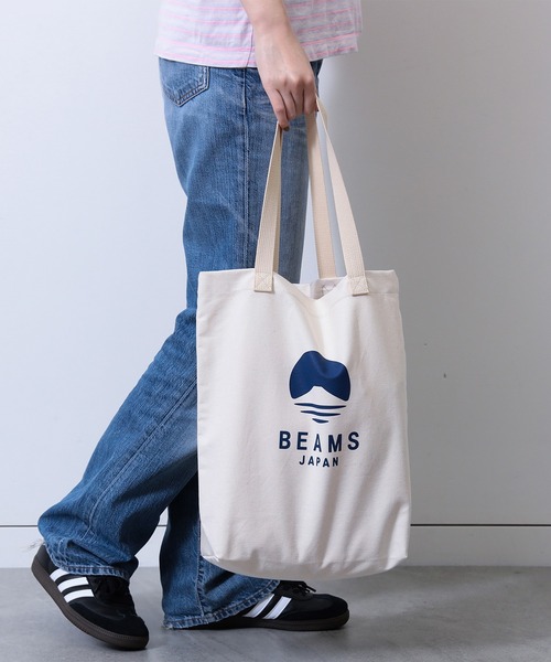 BEAMS JAPAN（ビームス　ジャパン）の「【別注】evergreen works × BEAMS JAPAN / ビームス ジャパン ロゴ トートバッグ（トートバッグ・メンズ・ブラック系その他4/オレンジ/インディゴブルー・ONE SIZE）」の7枚目の写真