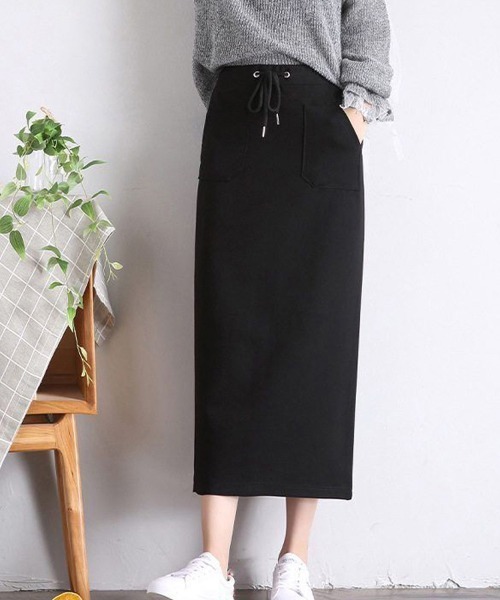 Miniministore(ミニミニストア)の「スリット入り ロングスカート(スカート・レディース・ブラック・M/S/L)」の1枚目の写真