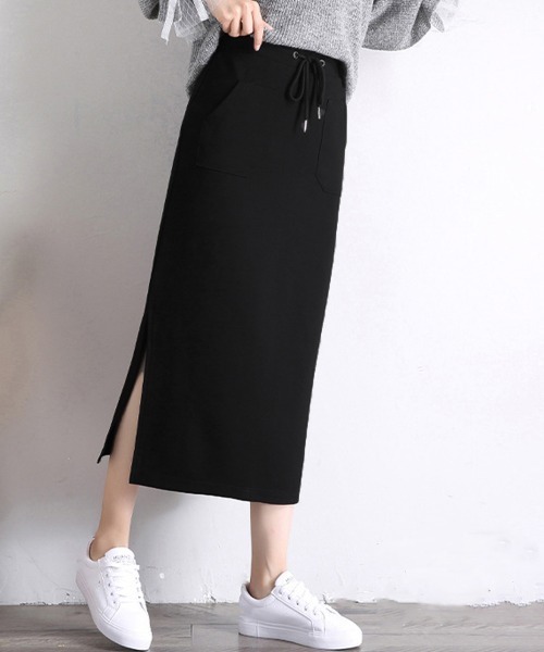 Miniministore(ミニミニストア)の「スリット入り ロングスカート(スカート・レディース・ブラック・M/S/L)」の4枚目の写真