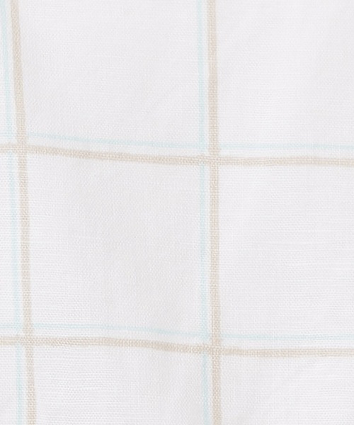 BENETTON (UNITED COLORS OF BENETTON)(ベネトンユナイテッドカラーズオブベネトン)の「キッズリネンコットンフリル袖チェック柄ワンピース・ジャンパースカートG(ワンピース・キッズ・ホワイト系その他・SMALL/MEDIUM/LARGE/X-LARGE)」の4枚目の写真