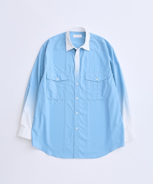 ADAM ET ROPE'（アダムエロペ）の「ルーズクレリック グラデーション レギュラーカラー シャツ / ユニセックス（シャツ/ブラウス・メンズ・ブルー系その他5/イエロー系その他3・M/L）」の3枚目の写真