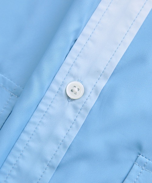 ADAM ET ROPE'（アダムエロペ）の「ルーズクレリック グラデーション レギュラーカラー シャツ / ユニセックス（シャツ/ブラウス・メンズ・ブルー系その他5/イエロー系その他3・M/L）」の9枚目の写真