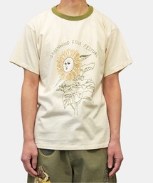 【samuel zelig】 T-Shirt with Flower Embroidery