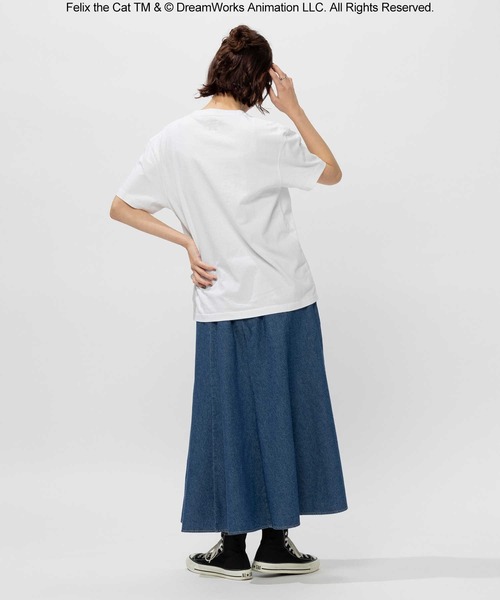 Right-on（ライトオン）の「ビンテージ風ＦＥＬＩＸ／半袖Ｔシャツ（Tシャツ/カットソー・レディース・ダークグレー/ホワイト・S/M/L/XL）」の5枚目の写真