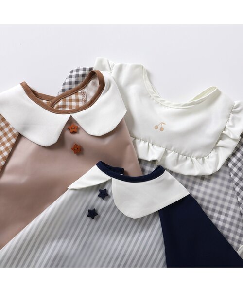 apres les cours（アプレレクール）の「おめかしお食事用エプロン（マグ/哺乳瓶/お食事グッズ・キッズ・グレー/ベージュ/ネイビー/ピンク・90）」の6枚目の写真