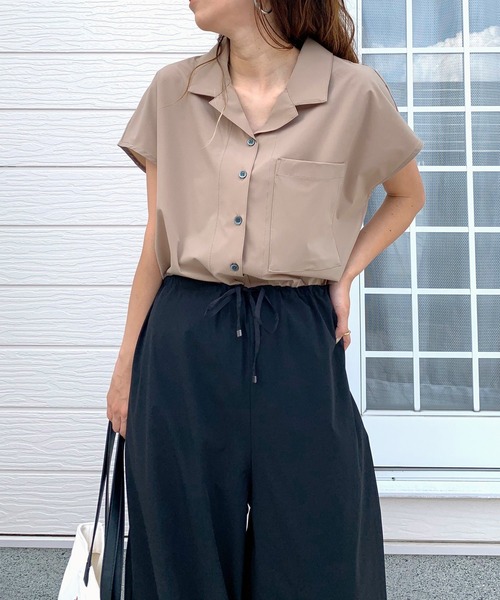 Q(キュー)の「COOLタッチオールインワン(つなぎ/オールインワン・レディース・ベージュ/ブラック・MEDIUM)」の9枚目の写真