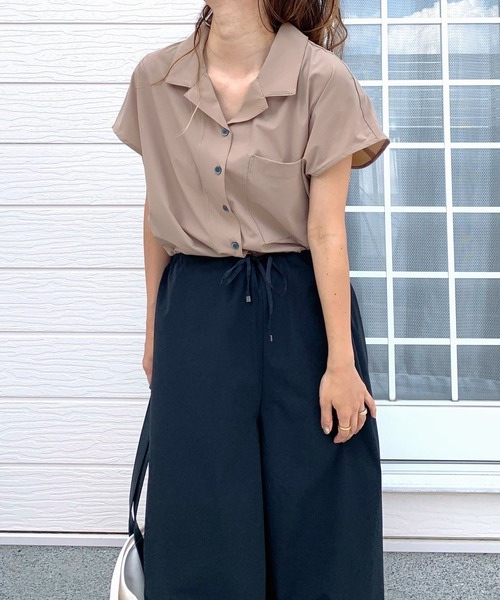 Q(キュー)の「COOLタッチオールインワン(つなぎ/オールインワン・レディース・ベージュ/ブラック・MEDIUM)」の10枚目の写真