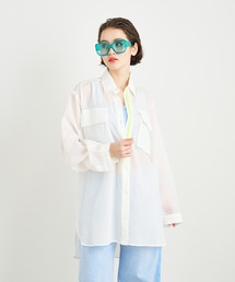ANNA SUI NYC | ANNA SUI NYC シアー配色オーバーサイズシャツ(シャツ/ブラウス)