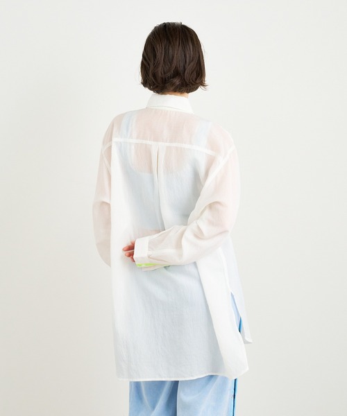 ANNA SUI NYC（アナ スイ エヌ ワイ シー）の「ANNA SUI NYC シアー配色オーバーサイズシャツ（シャツ/ブラウス・レディース・ブルー/ホワイト/パープル・FREE）」の14枚目の写真