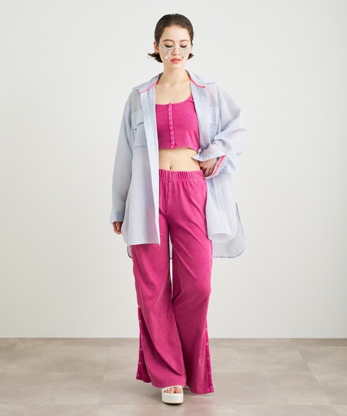 ANNA SUI NYC（アナ スイ エヌ ワイ シー）の「ANNA SUI NYC シアー配色オーバーサイズシャツ（シャツ/ブラウス・レディース・ブルー/ホワイト/パープル・FREE）」の19枚目の写真