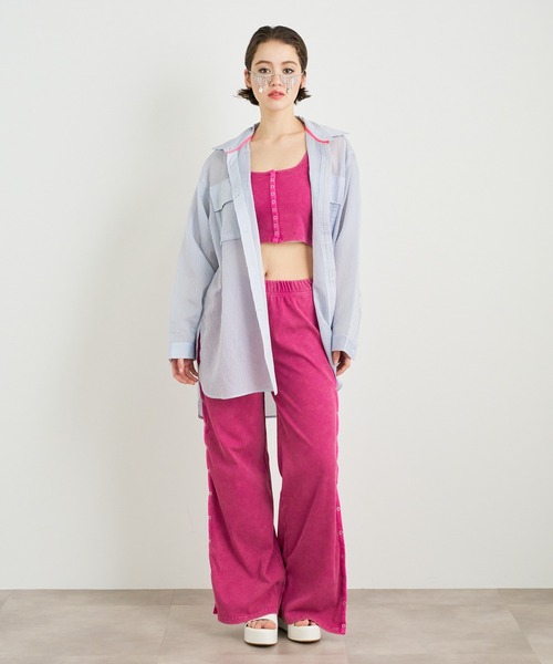 ANNA SUI NYC（アナ スイ エヌ ワイ シー）の「ANNA SUI NYC シアー配色オーバーサイズシャツ（シャツ/ブラウス・レディース・ブルー/ホワイト/パープル・FREE）」の20枚目の写真