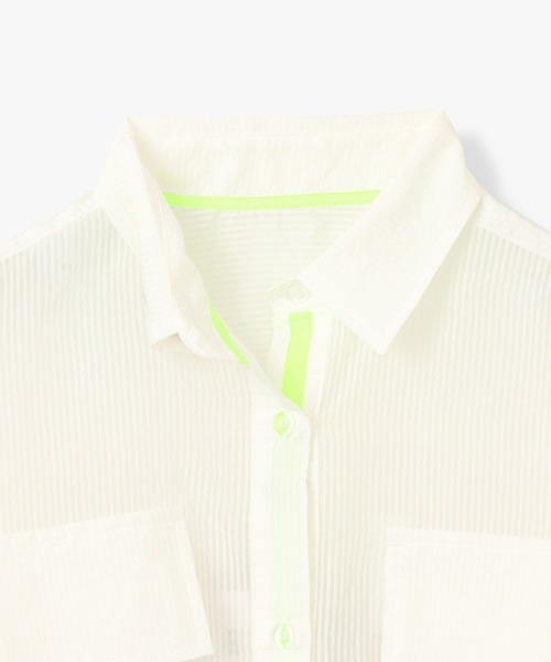 ANNA SUI NYC（アナ スイ エヌ ワイ シー）の「ANNA SUI NYC シアー配色オーバーサイズシャツ（シャツ/ブラウス・レディース・ブルー/ホワイト/パープル・FREE）」の5枚目の写真