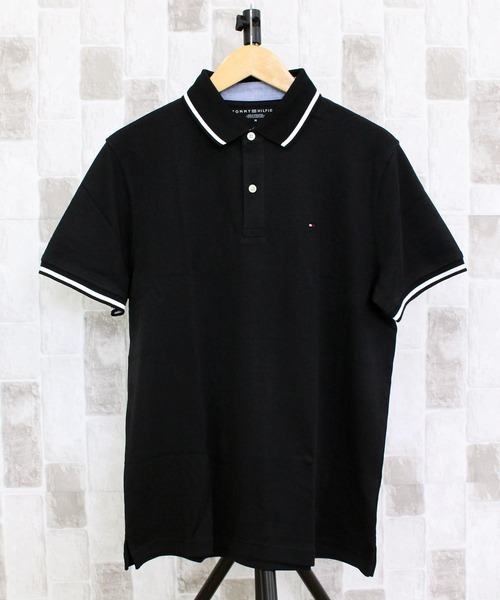 TOMMY HILFIGER(トミーヒルフィガー)の「リチャードティップ 半袖ポロシャツRICHARD TIPPED SS POLO(ポロシャツ・メンズ・ブラック/ホワイト/ネイビー・M/S/XL/L)」の2枚目の写真
