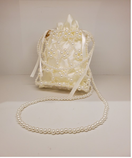 Cupid Heart(キューピッドハート)の「【Cupid Heart】結婚式用!パールバッグ(エコバッグ/サブバッグ・レディース・ブラック/ホワイト/シルバー・MEDIUM)」の9枚目の写真