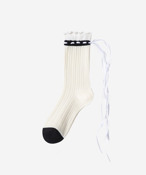 セール】【mosox】かわいい紐付けソックス4点セット（ソックス