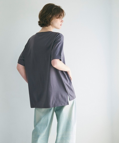 coca(coca)(コカ)の「ロールアップ袖サイドスリットロゴTシャツ(Tシャツ/カットソー・レディース・C/A/B/D・M/L)」の19枚目の写真